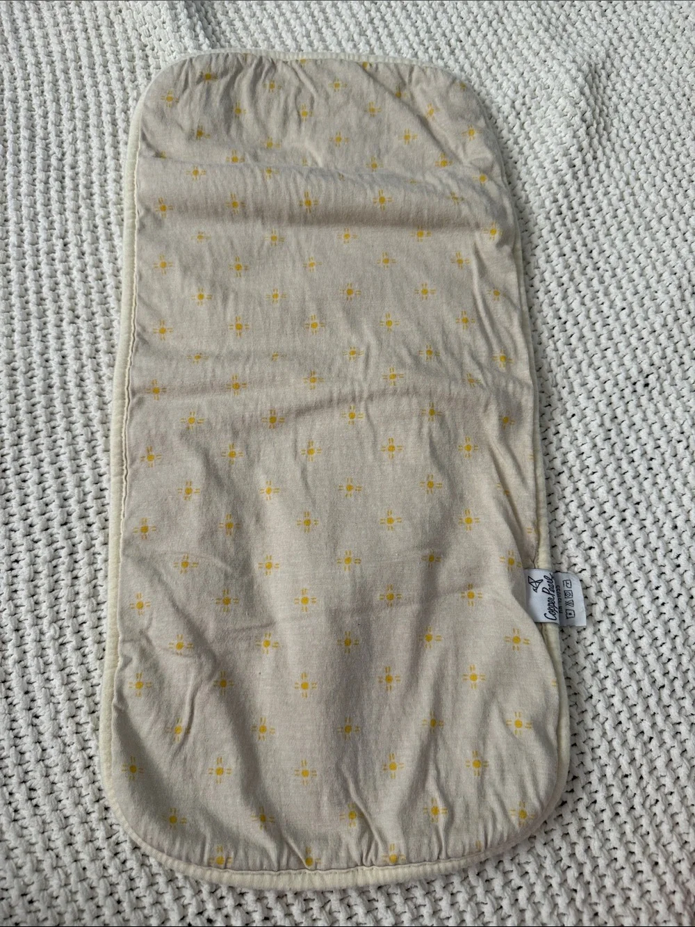 Copper Pearl Burp Cloth Infant Beige Yellow Suns One Size